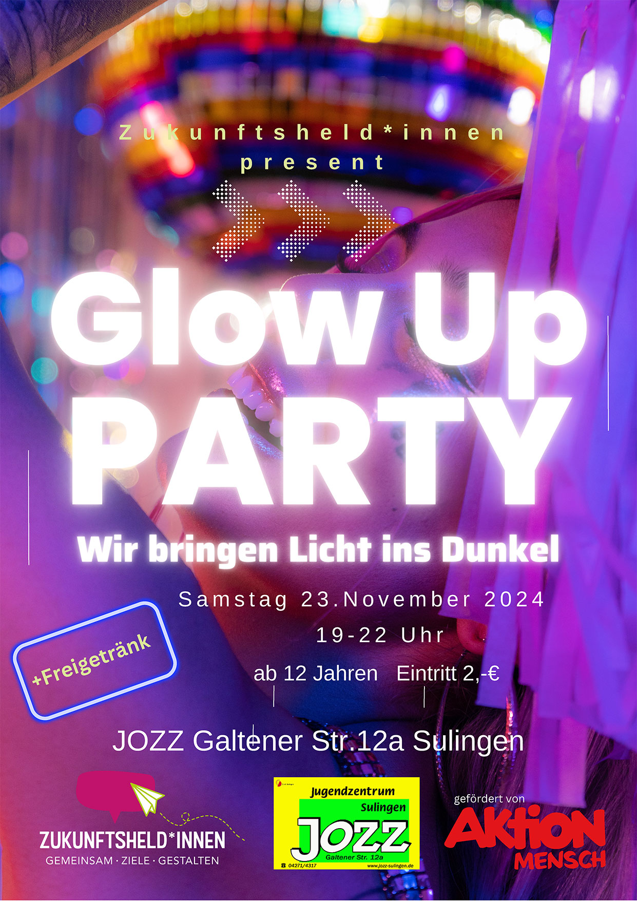 Glow Up Party am 23.11.2204 – Wir bringen Licht ins Dunkel